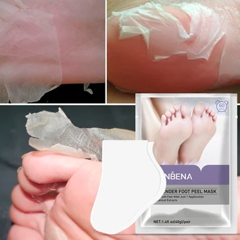 LANBENA Lavender Foot Peeling Mask Peelingová Pedikúra Ponožky, Peeling Nohou, Maska, Odstranění Odumřelých Kožních Podpatky Důkladně do 7 Dnů