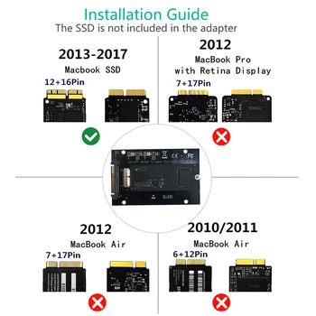 PCIe SSD SFF-8639(U. 2)Karty Adaptéru pro rok 2013 2016 2017 MacBook Air Pro Retina SSD (Ne SATA Rozhraní )
