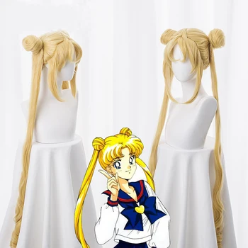 Anime Sailor Moon Double Ohonu Cosplay Paruky Usagi Tsukino Paruku Tepelně Odolné Syntetické Paruky Halloween Party Ženy Cosplay Paruka