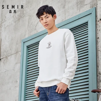 SEMIR Sweatershirt mužů 2019 zimní nové cec volné mikiny s kapucí fleece pohodlné hezký korejská verze výšivka bavlna hoo