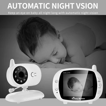 3,5 palcový Bezdrátové Video Baby Monitor, VOX Bezpečnostní Kamery, Chůva IR Noční Vidění Hlasové Volání Chůvička S Sledování Teploty