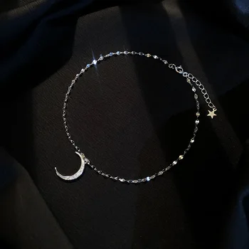 925 Sterling Silver Crystal Moon Kouzlo Šperku Pro Ženy Letní Pláž Svatební Šperky SL053